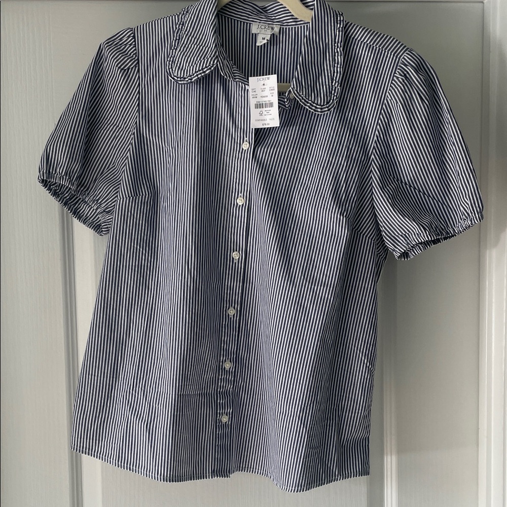 J CrewStriped Button-Up Blouse